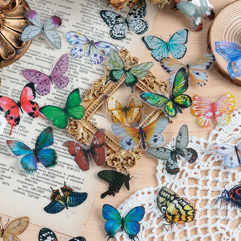 Butterfly Waterproof Stickers – Cute Aesthetic DIY & Scrapbooking Decorative Stickers Qme