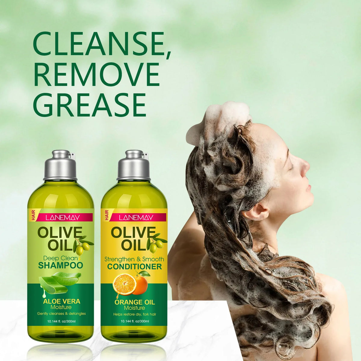Olive Oil Shampoo & Conditioner Set | Aloe Vera 300ml Shampoo & Conditioner Set Qst
