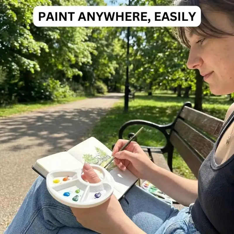 3D Printed Thumb Palette – Portable Color-Coded PLA Art Palette Art Thumb Palette Qme
