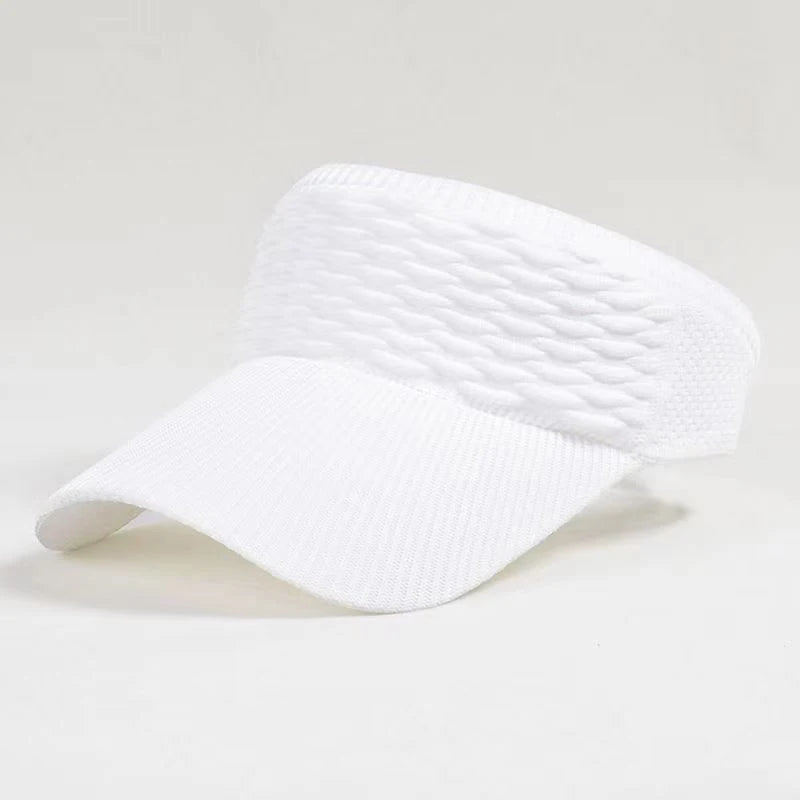 Women's Open Top UV Sun Visor Cap – Summer Beach Hat Sun Visor Cap Qst White
