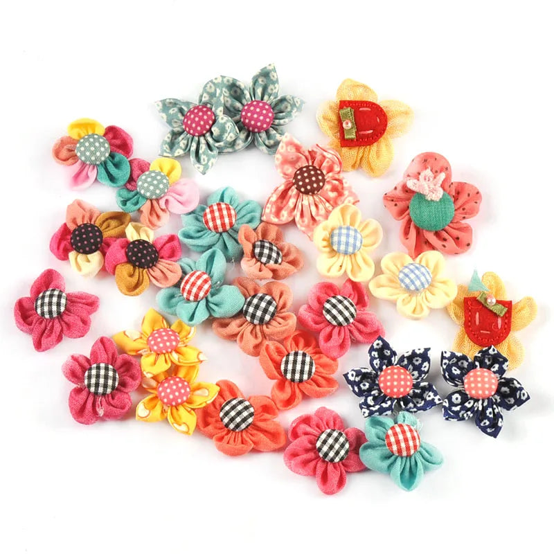 Mixed Flower Patches Appliques for Sewing & DIY Crafts – 10 Pcs Fabric Patch Appliques Qme mixed-10Pcs