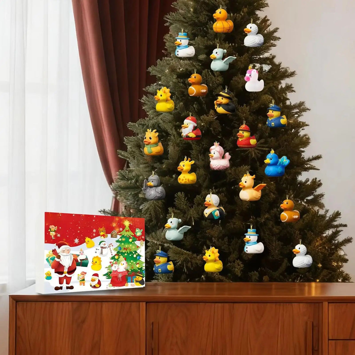 Duck Advent Calendar 24-Day Acrylic Christmas Ornaments Christmas Advent Calendar Qme