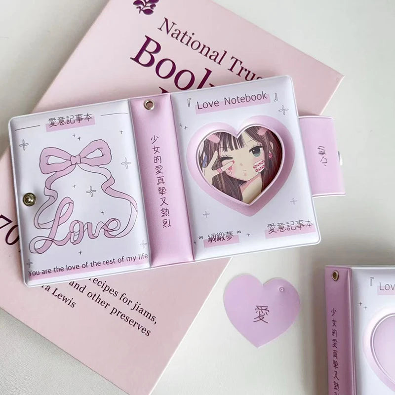Water-Resistant 3-Inch Photocard Binder – 32-Pocket Heart Holder Photocard Collector Binder Qst