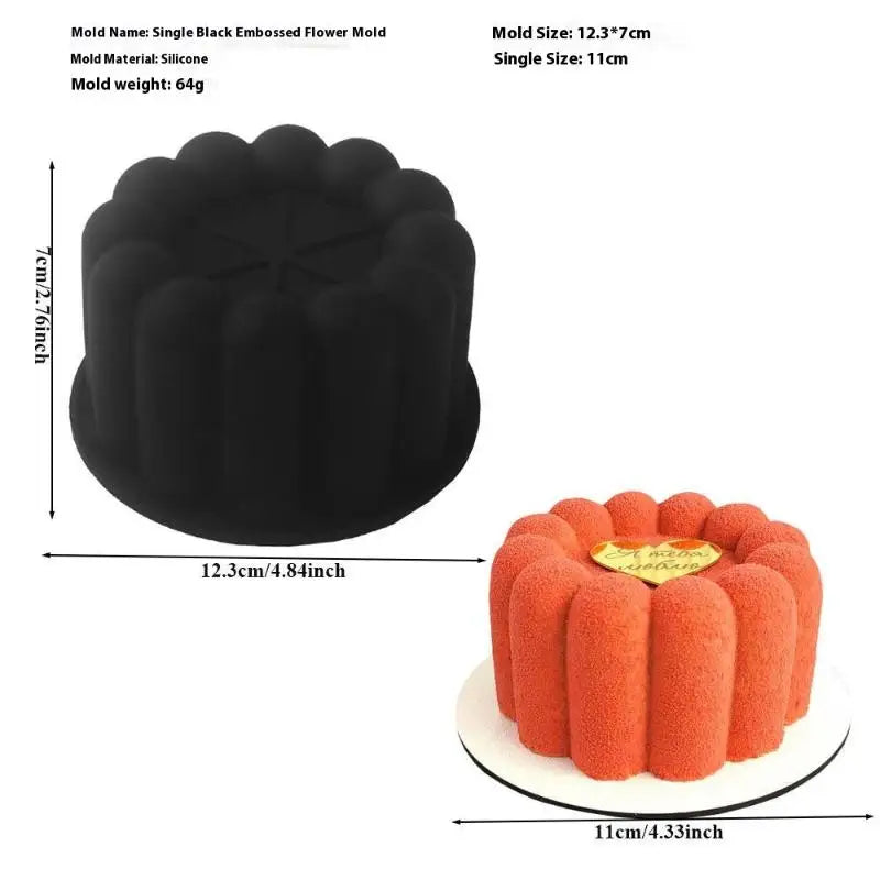 Silicone Molds – Flower Heart Star Square for Cake, Soap & Crafts Silicone Baking Mold Qst flower shape Black