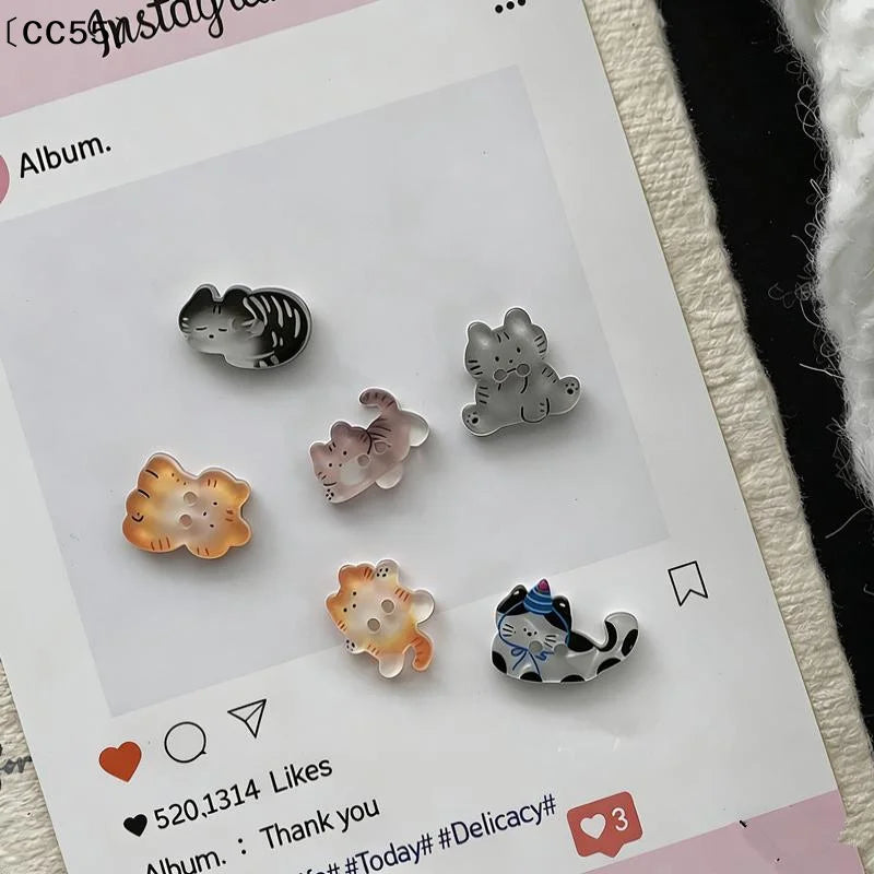 30pcs Cute Cat Resin Buttons – Kitty Sewing Accessories Sewing Buttons Qst
