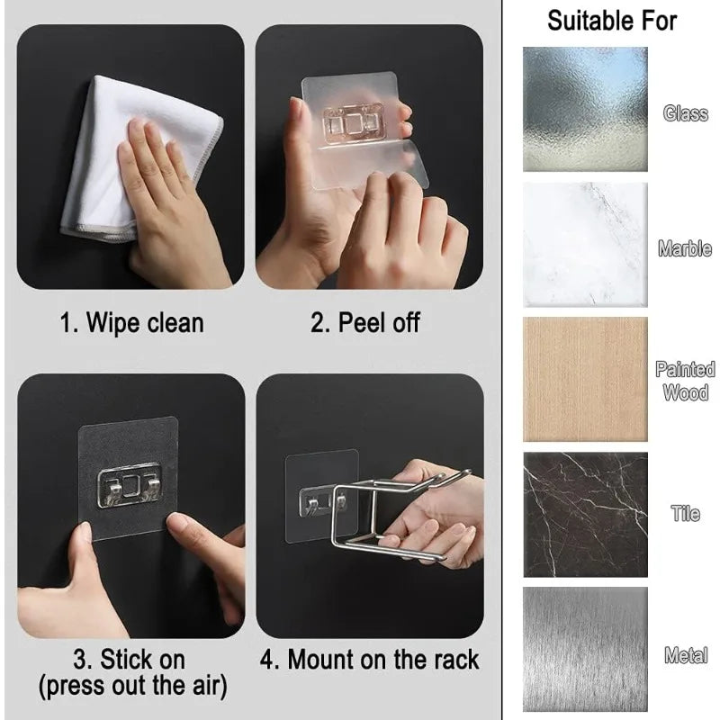 Self Adhesive Wall Mount Hair Dryer Holder – Waterproof Rack Hair Dryer Holder Qme
