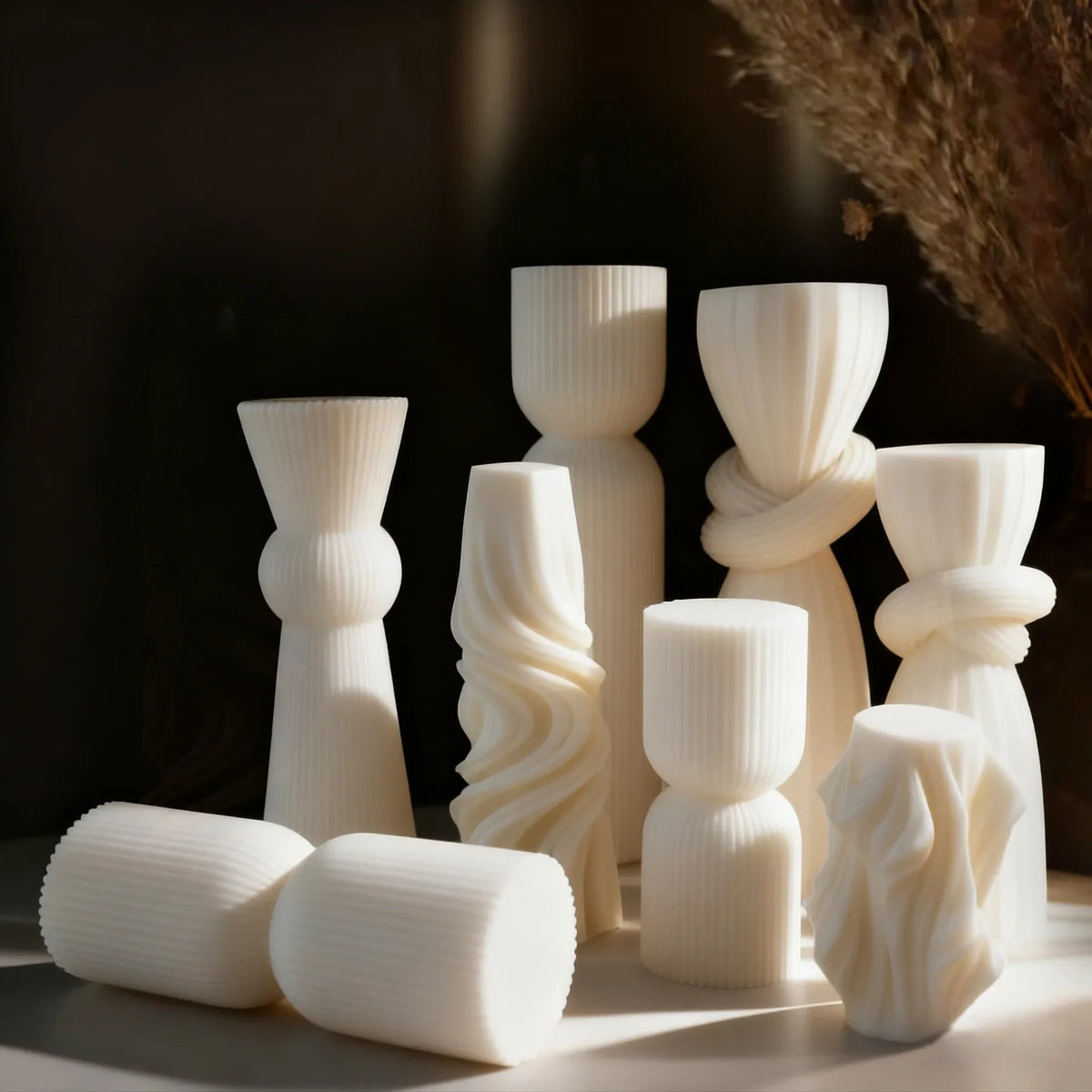 Nordic Minimalist Soy Scented Candle | Home & Wedding Decor Scented Pillar Candle Qme