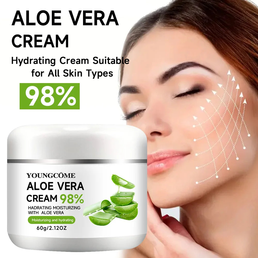YOUNGCOME 98% Aloe Vera Face Cream – Moisturizing & Anti-Aging Aloe Vera Face Cream Qst