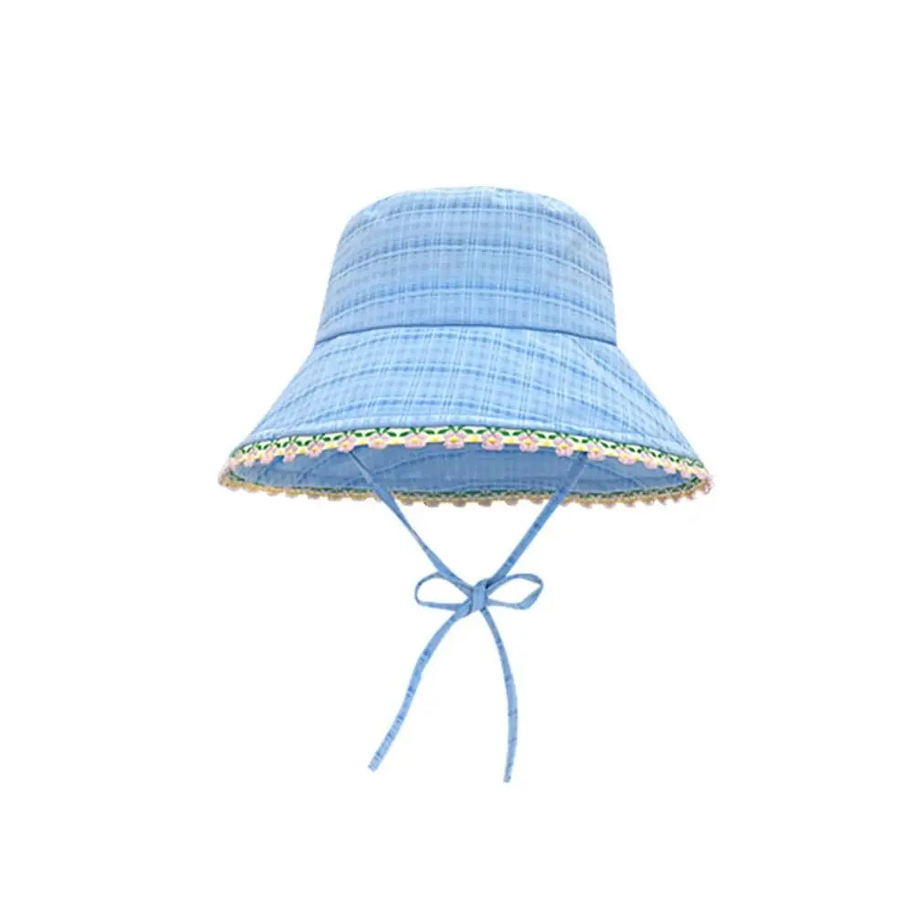 Women's Lace-Up Fisherman Bucket Hat – Plaid Summer Sun Hat Bucket Sun Hat Qme