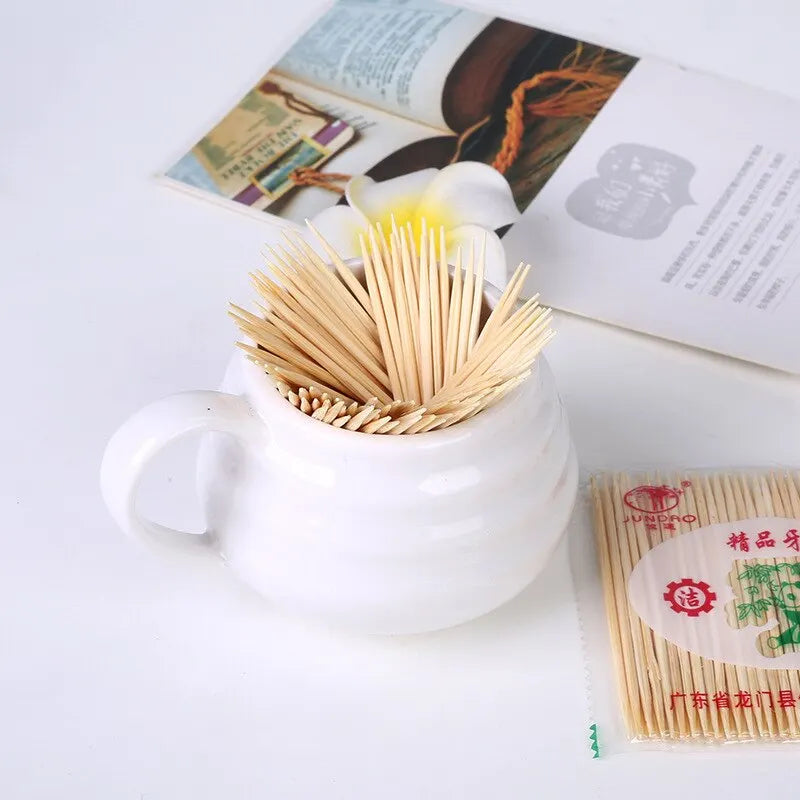 Bamboo Toothpicks 1000pcs – Eco-Friendly Double-Sided Bamboo Toothpicks Qme