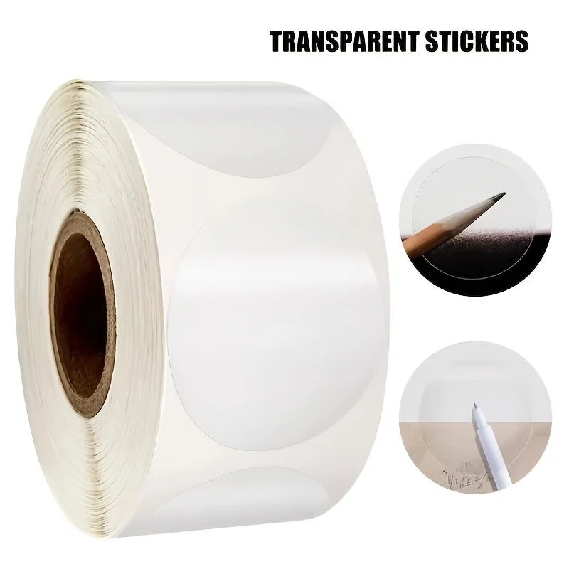 500 Clear Self-Adhesive Stickers 2.5cm | DIY Packaging Packaging Stickers Qme