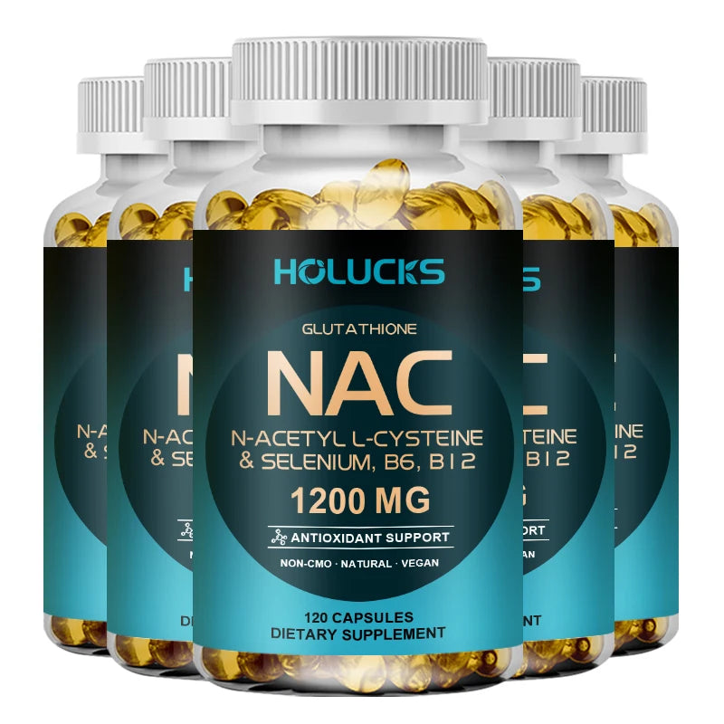 NAC + Glutathione Capsules | Milk Thistle, Selenium – 120ct Dietary Supplement Capsules Qst 5BOX 120pcs Hot Sale
