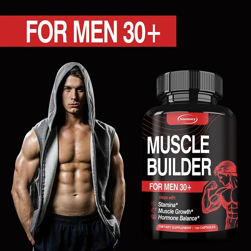 Xemenry Muscle Builder for Men 30+ – Strength & Endurance Muscle Builder Supplement Qst