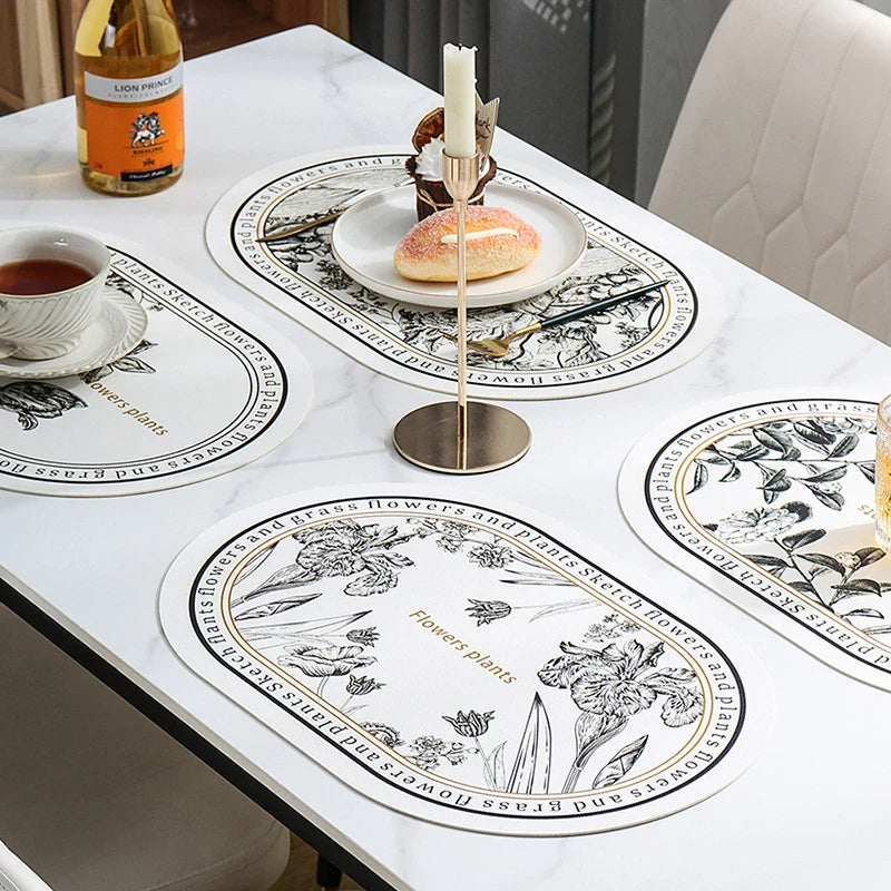 PU Leather Placemat – Waterproof & Heat-Insulating | Qme Table Placemat Qme