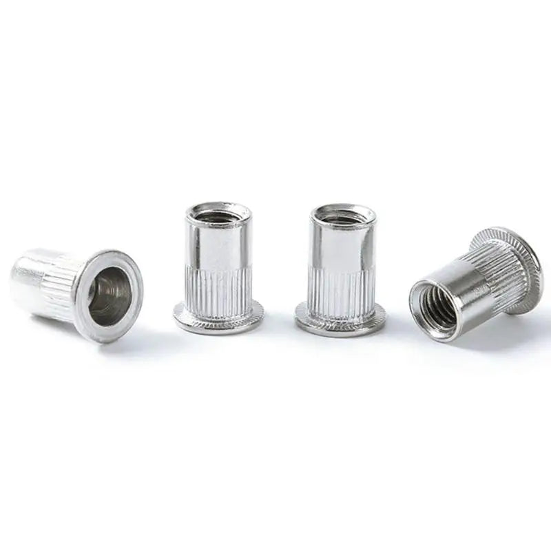 304 Stainless Steel Flat Head Knurled Rivet Nuts M3–M12 Rivet Nuts Qme