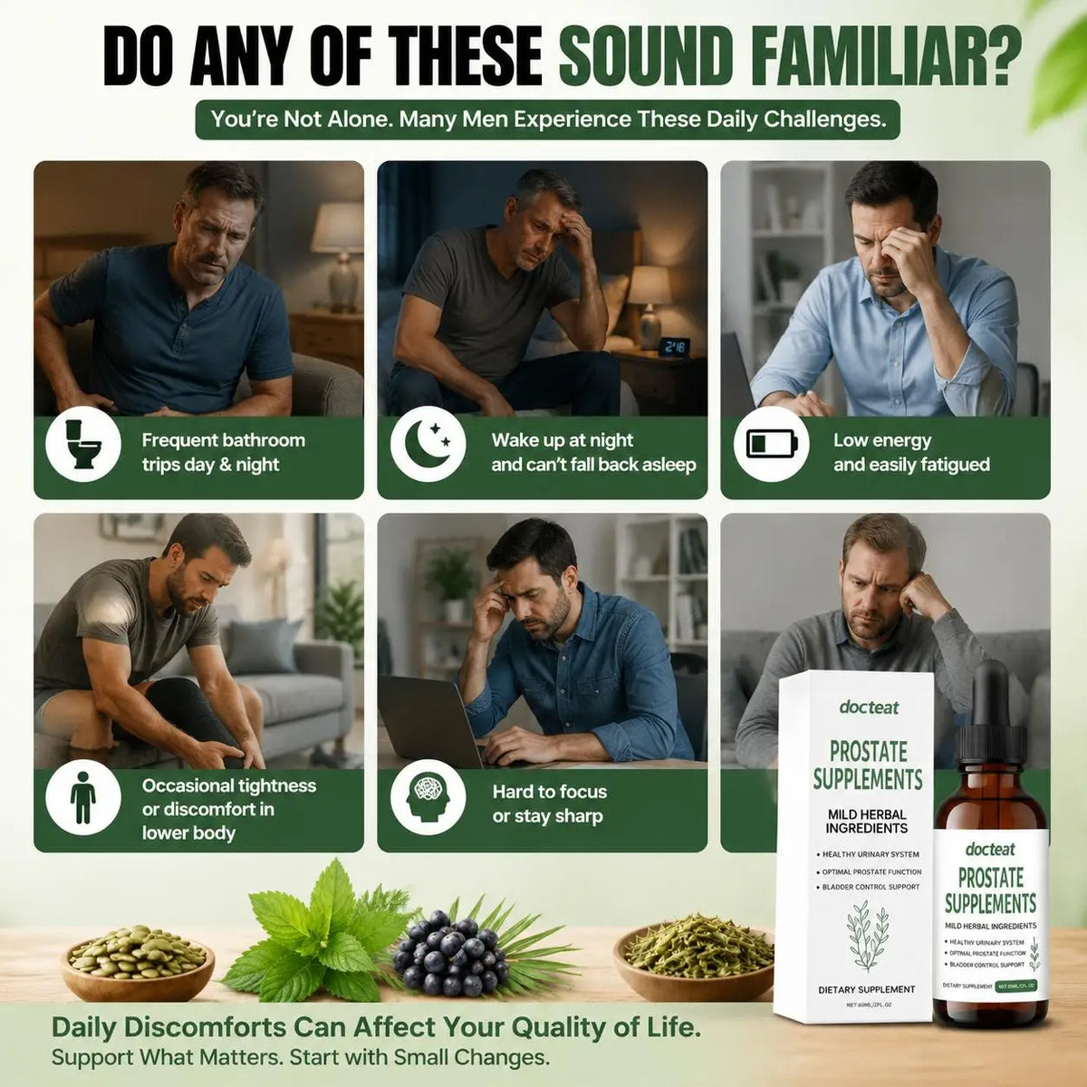 Men's Herbal Wellness Drops – Saw Palmetto & Pumpkin Seed 60mL Herbal Wellness Drops Qst