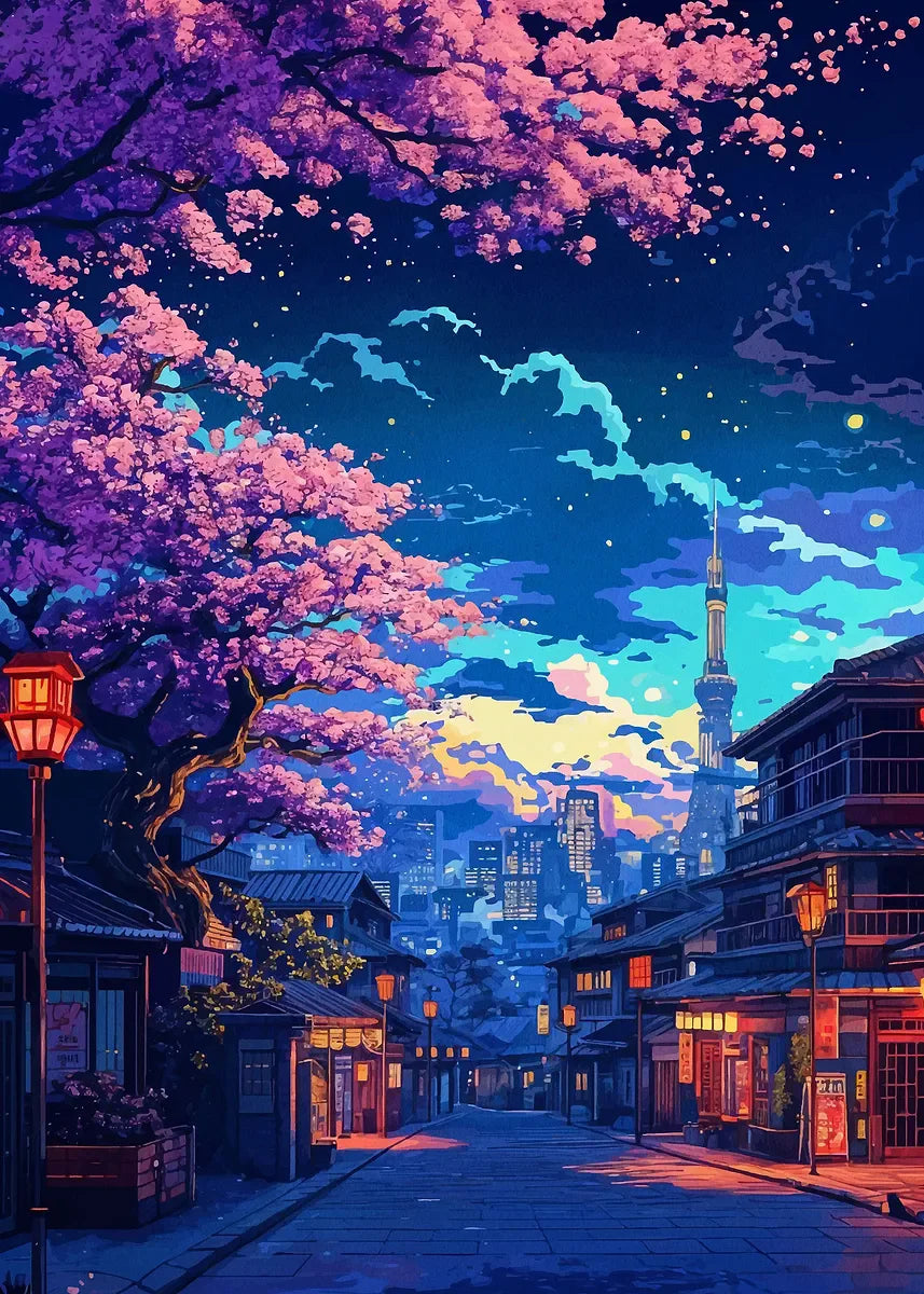 Japanese Cherry Blossom Mount Fuji Canvas Wall Art Print Canvas Wall Art Qst 9 40x60cm Unframed