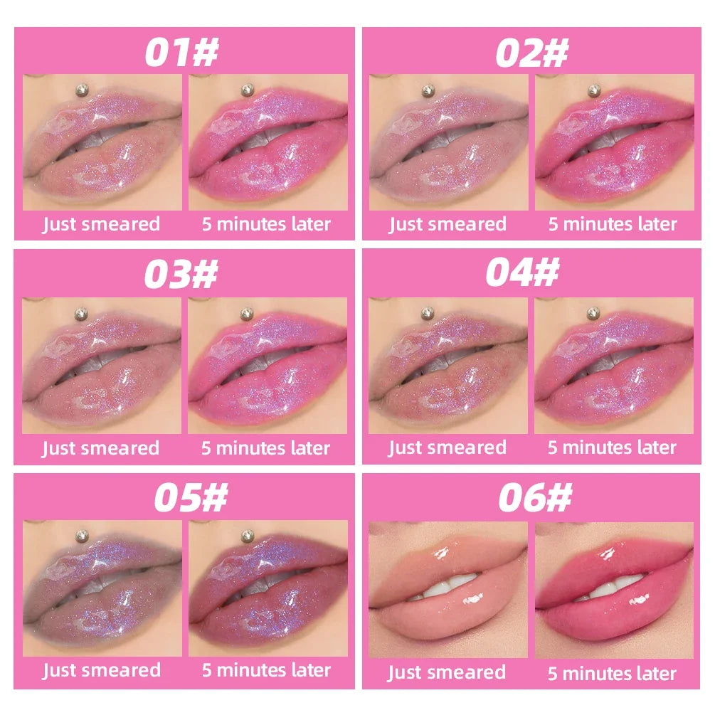 QIBEST Color-Changing Lip Oil Glaze – Moisturizing Balm Gloss Lip Oil Glaze Qme