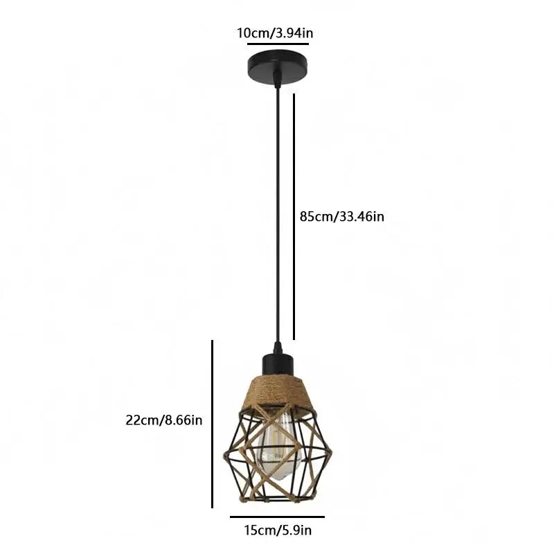 Vintage Hemp Rope Pendant Light – Retro Industrial Lamp Pendant Light Qme 1light