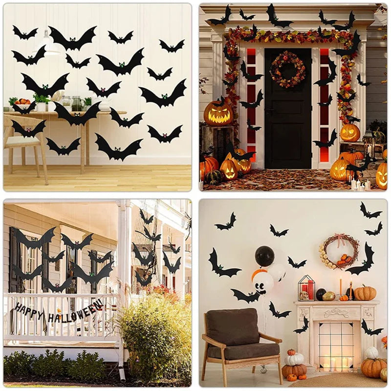 Glowing Eye Bat & Spider Halloween Hanging Decoration Halloween Ornament Qme
