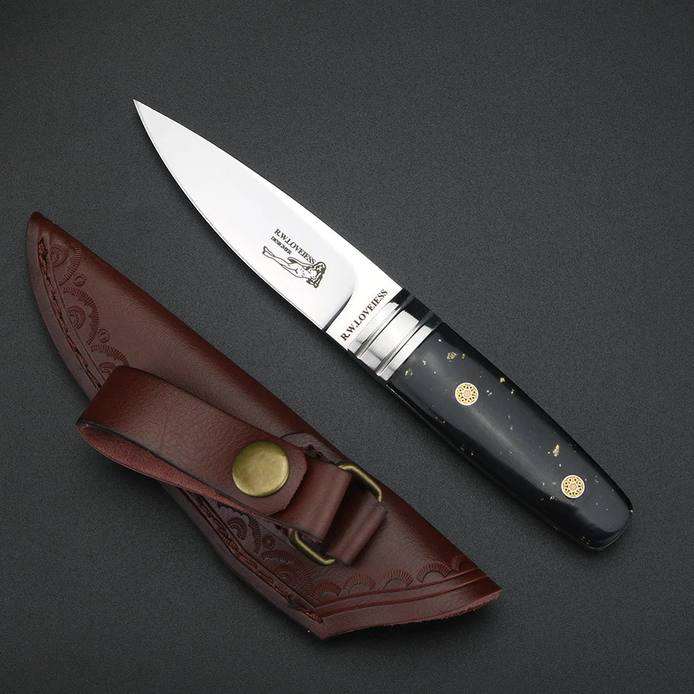 XUAN FENG M390 Fixed Blade Knife – Bull Bone Handle HRC59 Fixed Blade Knife Qst LNV