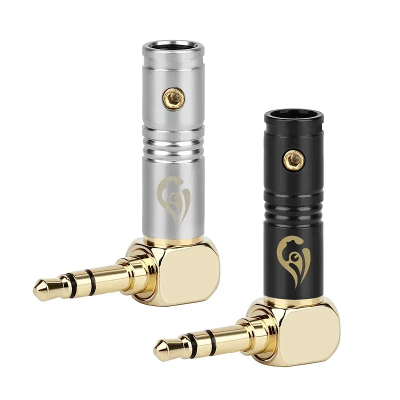 3.5mm Right Angle HiFi Headphone Jack Plug 3 Pole Connector Headphone Jack Connector Qme