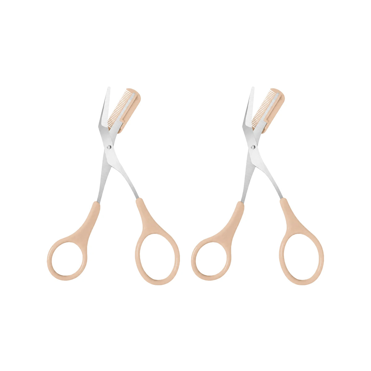 Eyebrow Scissors with Comb – Curved Precision Brow Trimmer Eyebrow Grooming Tool Qst khaki-2pcs