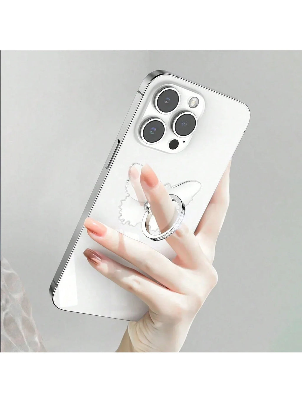 Butterfly Crystal Ring Phone Grip & 360° Stand Holder Phone Ring Grip Stand Qme