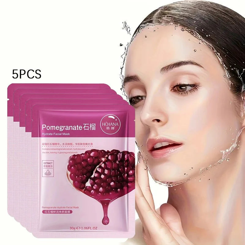 5-Piece Hydrating & Soothing Facial Sheet Mask Set Facial Sheet Mask Qme 5PCS