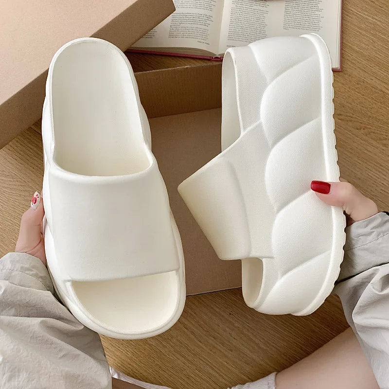Women's Platform Wedge Sandals 9cm Chunky EVA Slides Platform Wedge Sandals Qst 9 cm White 40-41