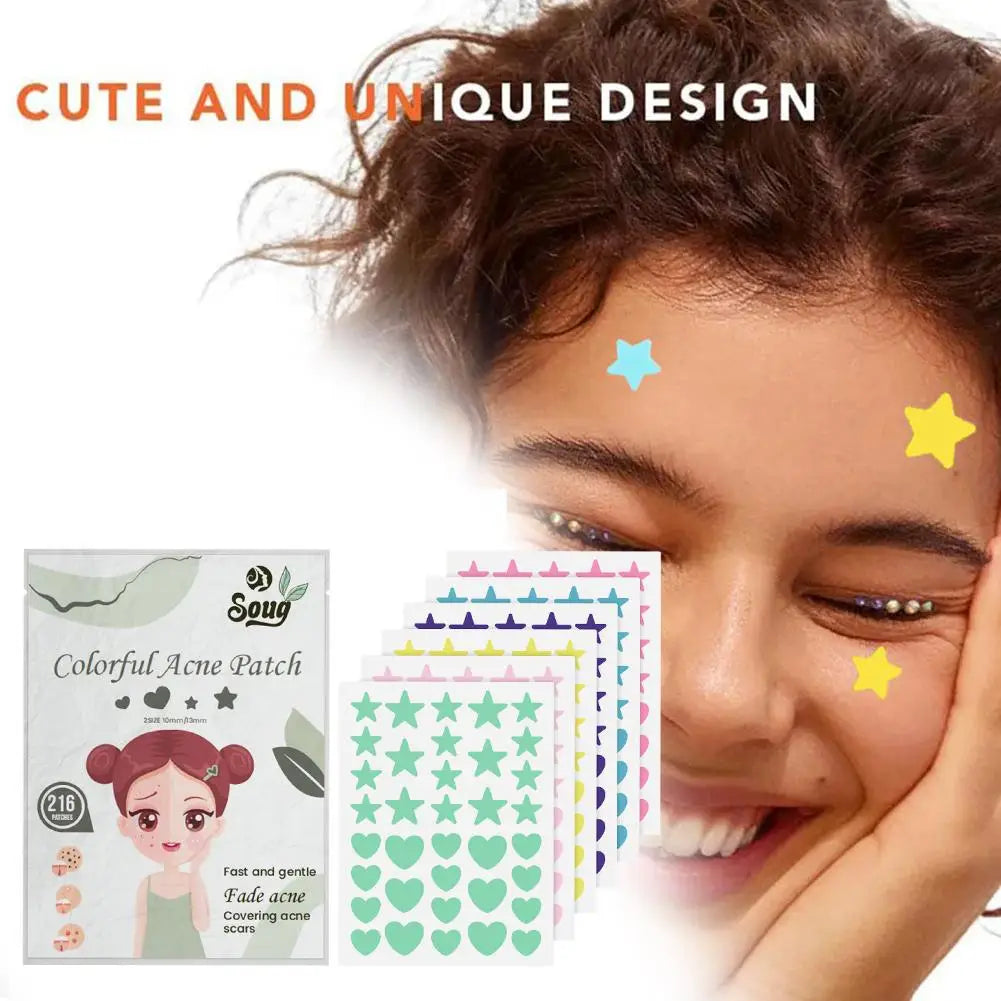 Colorful Invisible Pimple Patches – 216pc Spot Stickers Pimple Patch Qme