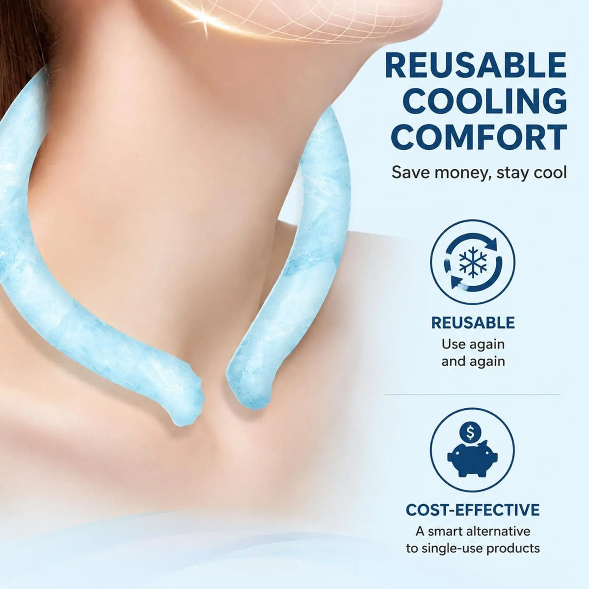Wearable Neck Cooler – Reusable Freeze-Activated Cooling Tube Neck Cooling Tube Qme