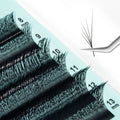 NATUHANA Fox 4D W Shape Matte Black False Eyelash Extensions False Eyelash Extensions Qme 5DW C 0.07mm|MIX8-13mm