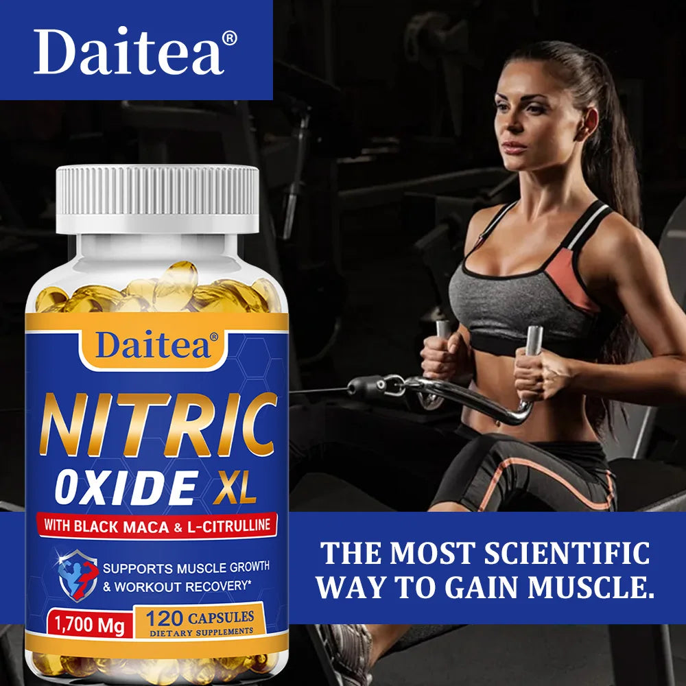 Nitric Oxide Capsules for Men – Maca Root Extract Formula Men's Health Supplement Qst