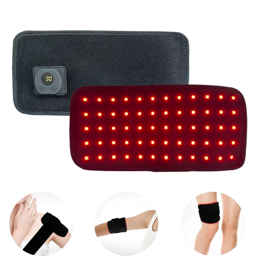 Jecaliz 60 LED Red & Infrared Light Therapy Belt 660nm 850nm Light Therapy Belt Qst