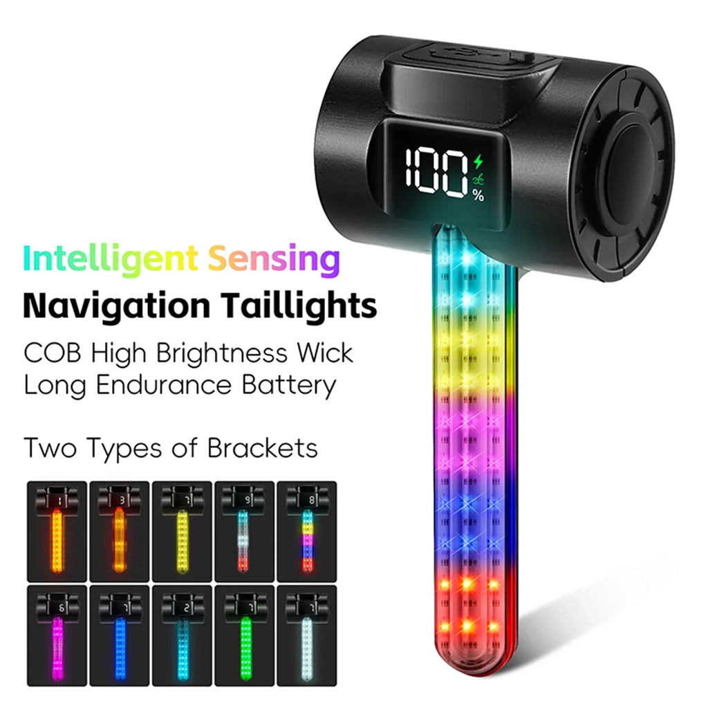 Smart Sensing Navigation Bike Tail Light | 400mAh USB-C Bike Tail Light Qme