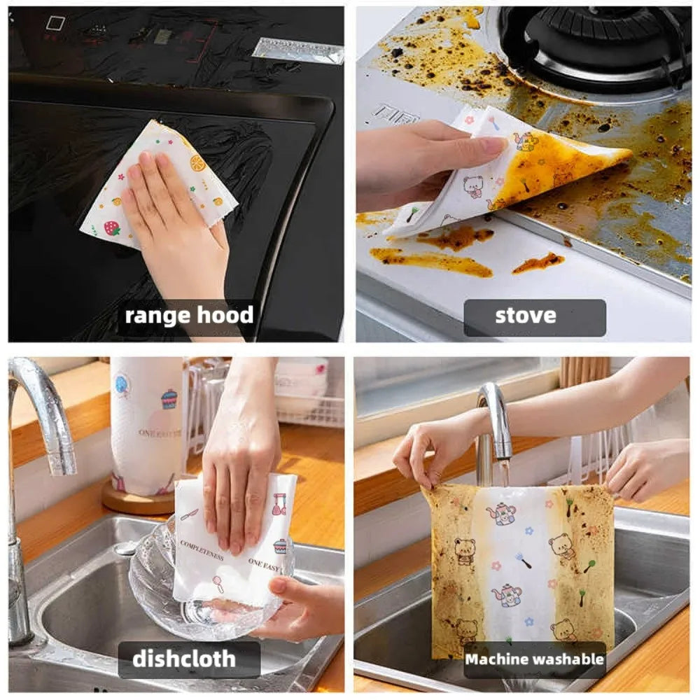 Reusable Non-Woven Kitchen Cleaning Rags – Wet & Dry Use Reusable Cleaning Rags Qme