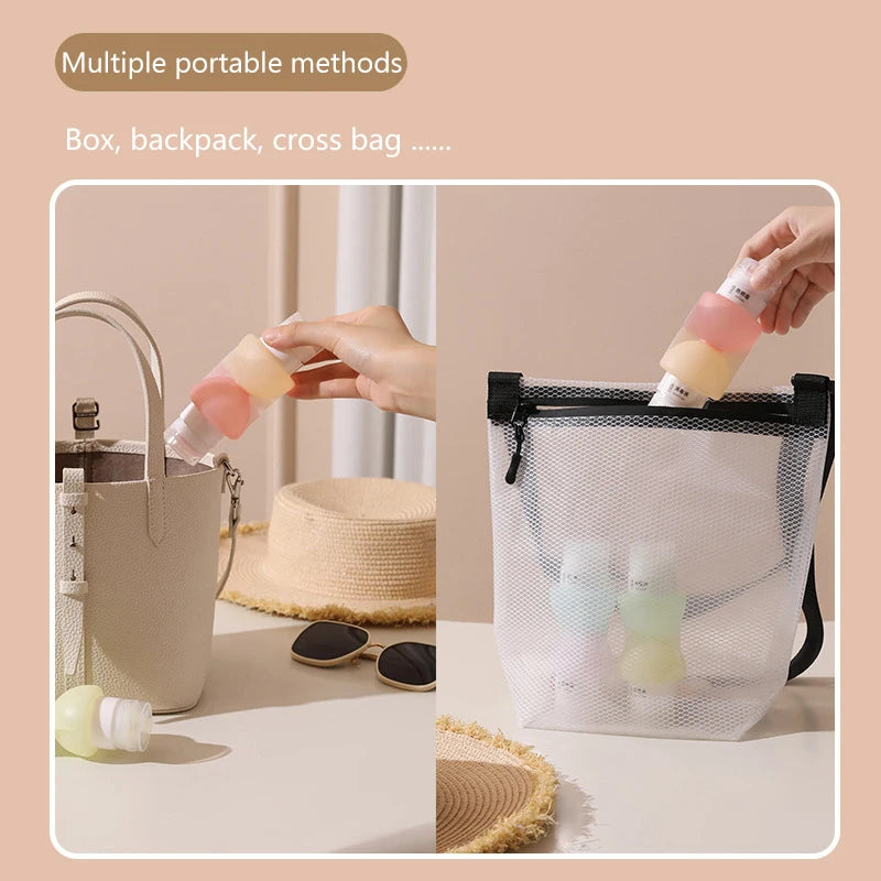 Refillable Silicone Travel Squeeze Bottles for Toiletries Travel Toiletry Bottles Qst
