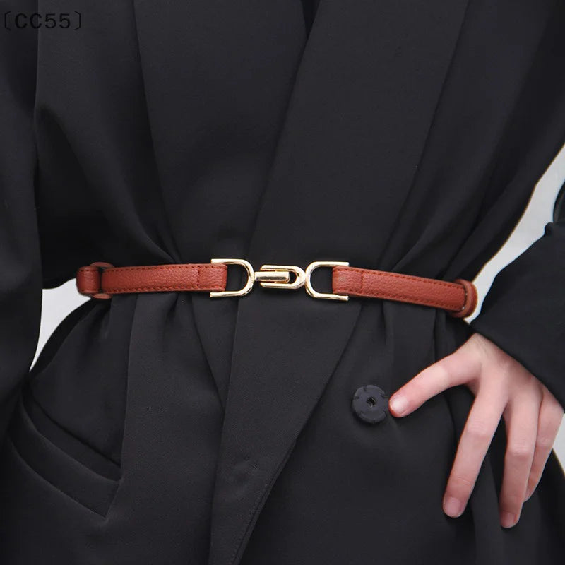 Women's PU Leather Corset Belt – Metal Buckle Waist Strap Women's Fashion Belt Qst