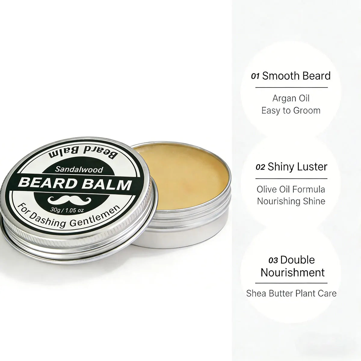 YURHERSU Beard Wax 30g – Strong Hold, Matte Finish for Men Beard Styling Wax Qst