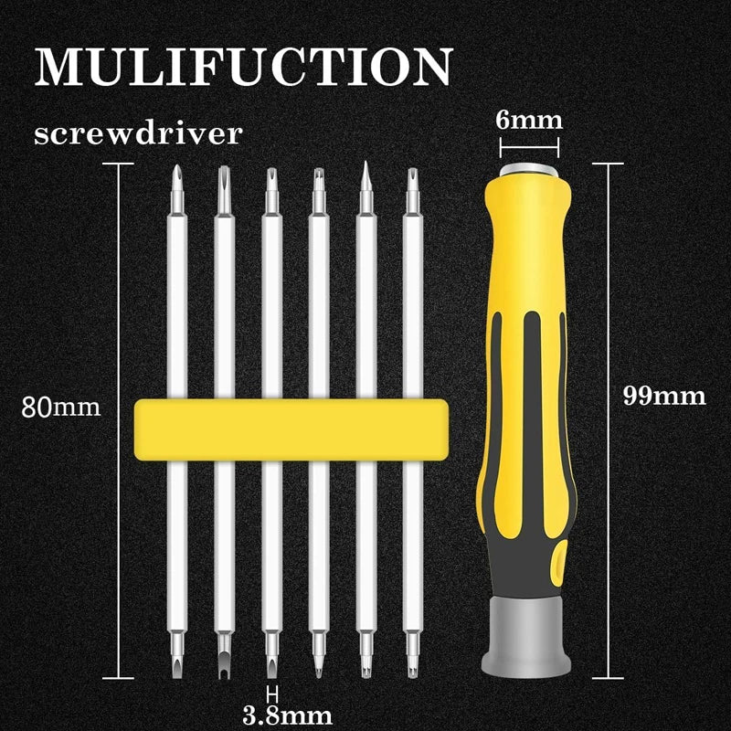 12-in-1 Mini Precision Screwdriver Set – 12 Sizes, Magnetic Bits Precision Screwdriver Set Qst