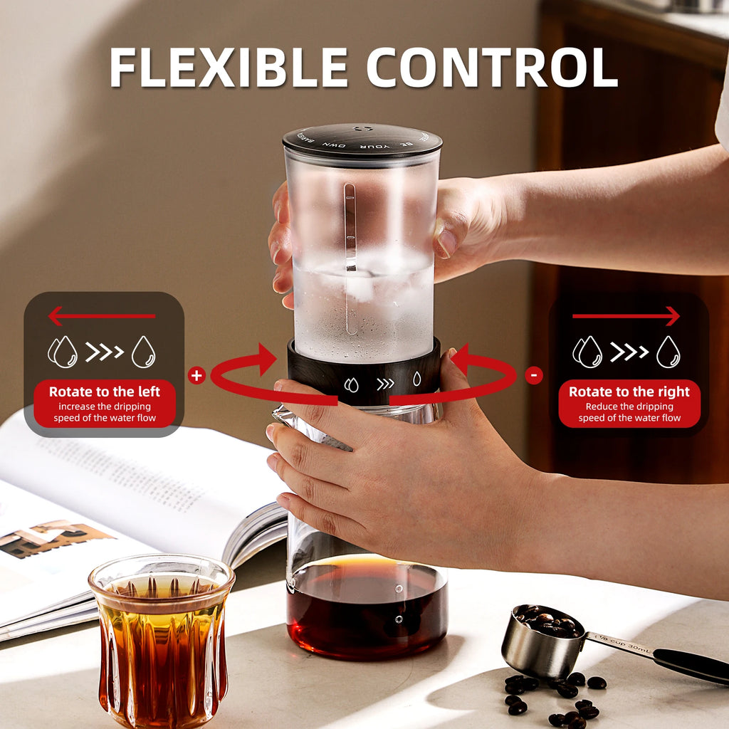 Bincoo 450ml Glass Ice Drip Cold Brew Coffee Pot Maker Cold Brew Coffee Maker Qst