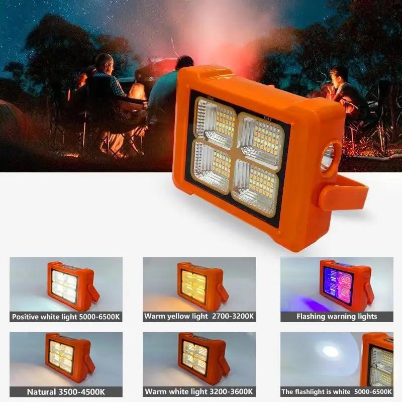 Solar Rechargeable LED Work Light – 6 Modes, IP66 Waterproof Solar LED Work Light Qst