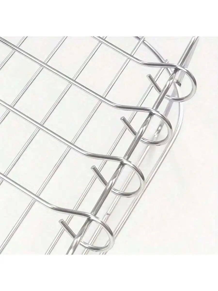 Stainless Steel Air Fryer Rack with 4 Baking Skewer Needles Air Fryer Rack Qme
