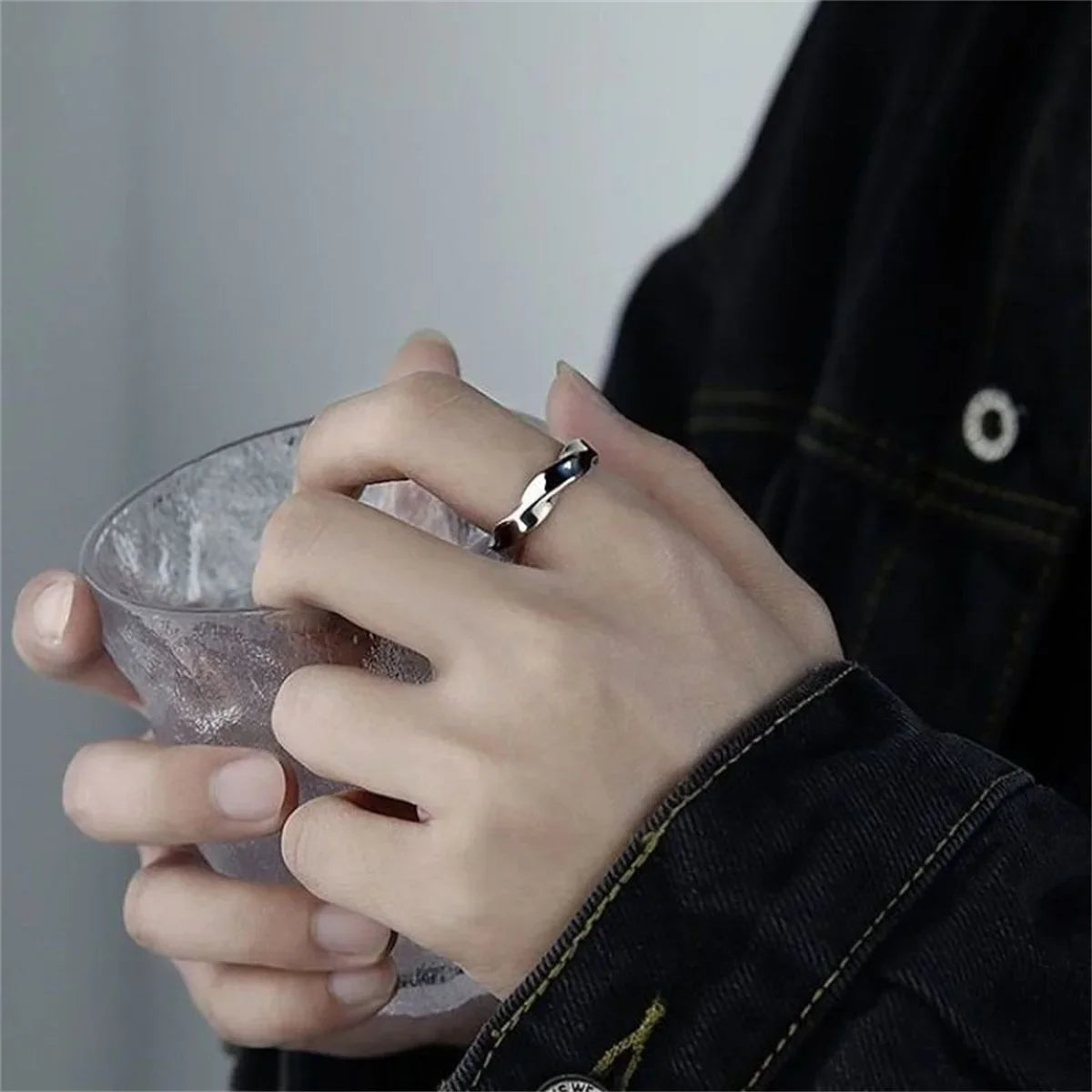 Metal Twist Open Adjustable Ring for Men & Women Adjustable Fashion Ring Qme