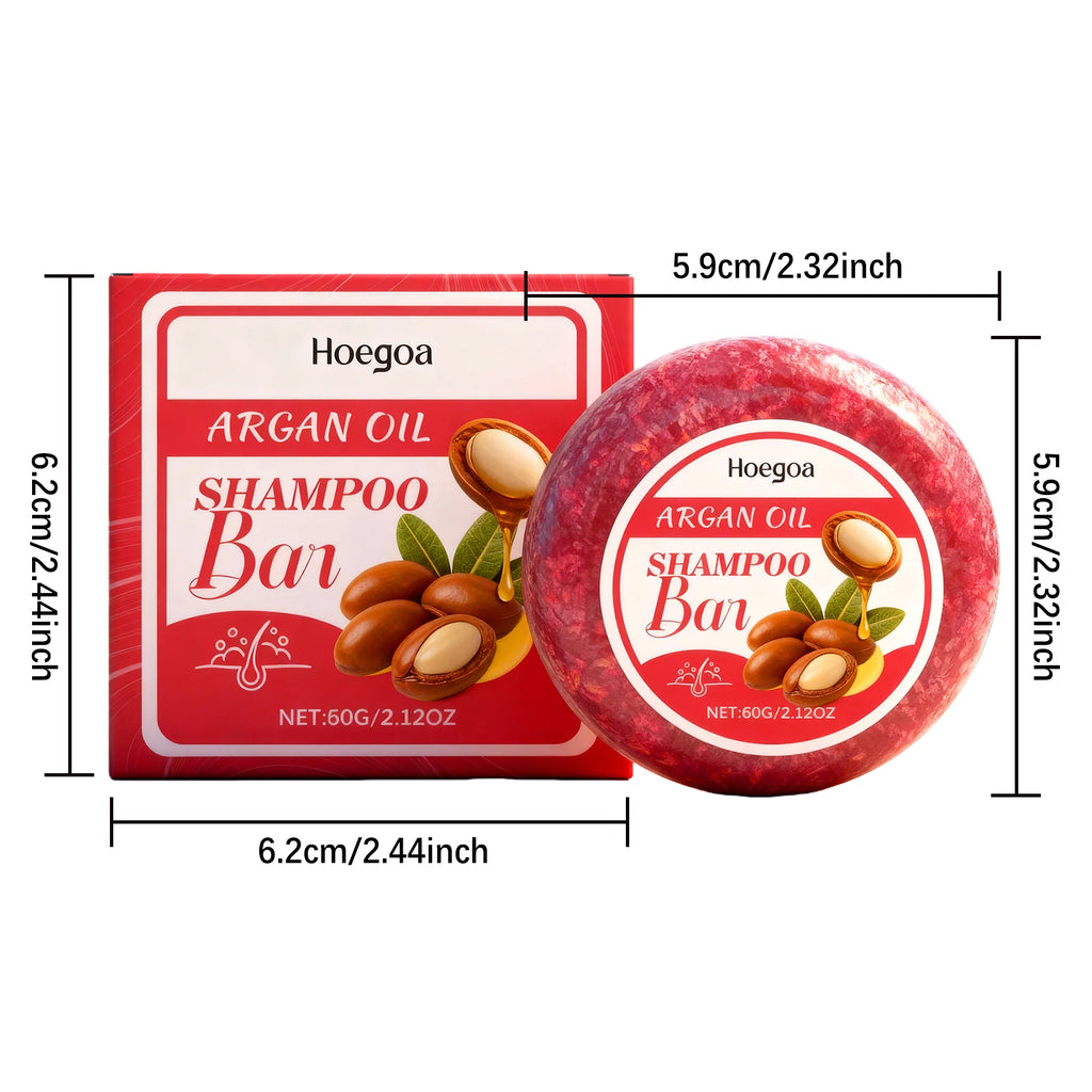HOEGOA 60g Argan Oil Shampoo Bar – Moisturizing Oil Control Solid Shampoo Bar Qst