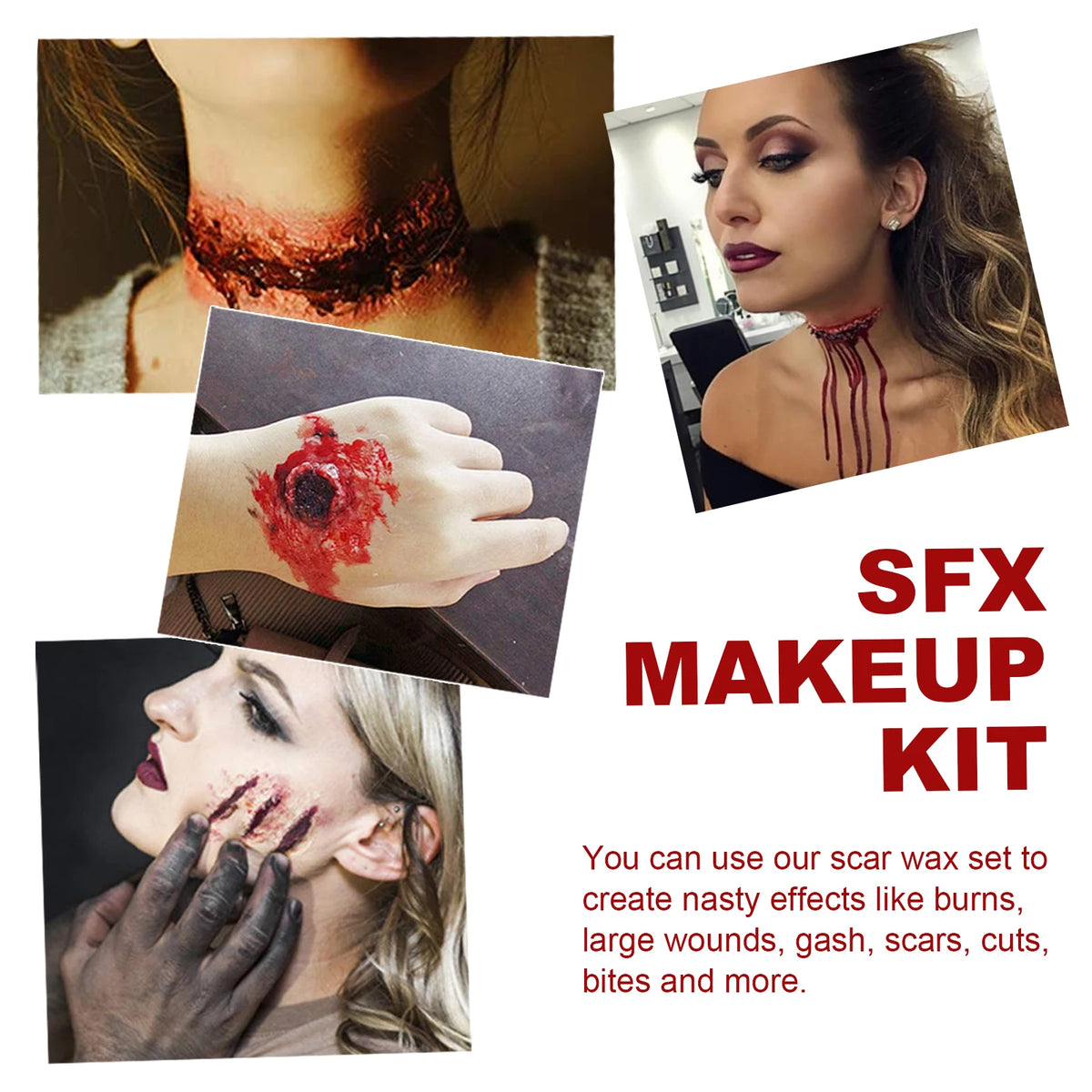 Halloween Skin Wax & Fake Blood SFX Makeup Kit – eelhoe SFX Makeup Kit Qst