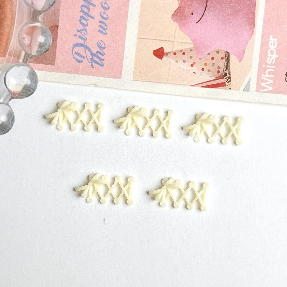 3D Macaron Bow Resin Nail Charms | DIY Nail Art Decorations Nail Art Charms Qme Yellow 30PCS