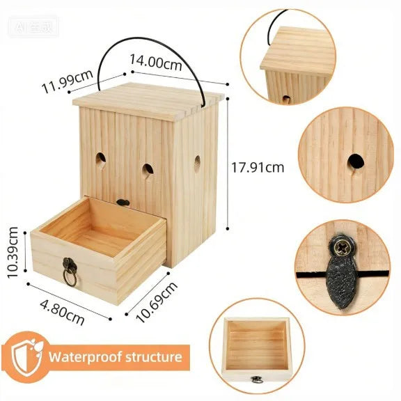 Wooden Carpenter Bee Trap – Hanging Outdoor Insect Trap Bee Trap Qme Insect Trap