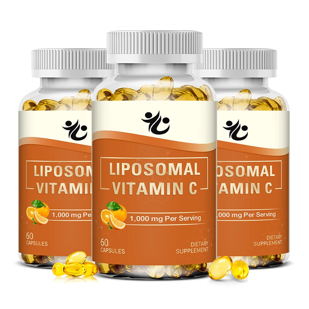 Liposomal Vitamin C 1000mg Capsules – High Absorption Antioxidant Vitamin C Supplement Qst 60 count-3 bottle